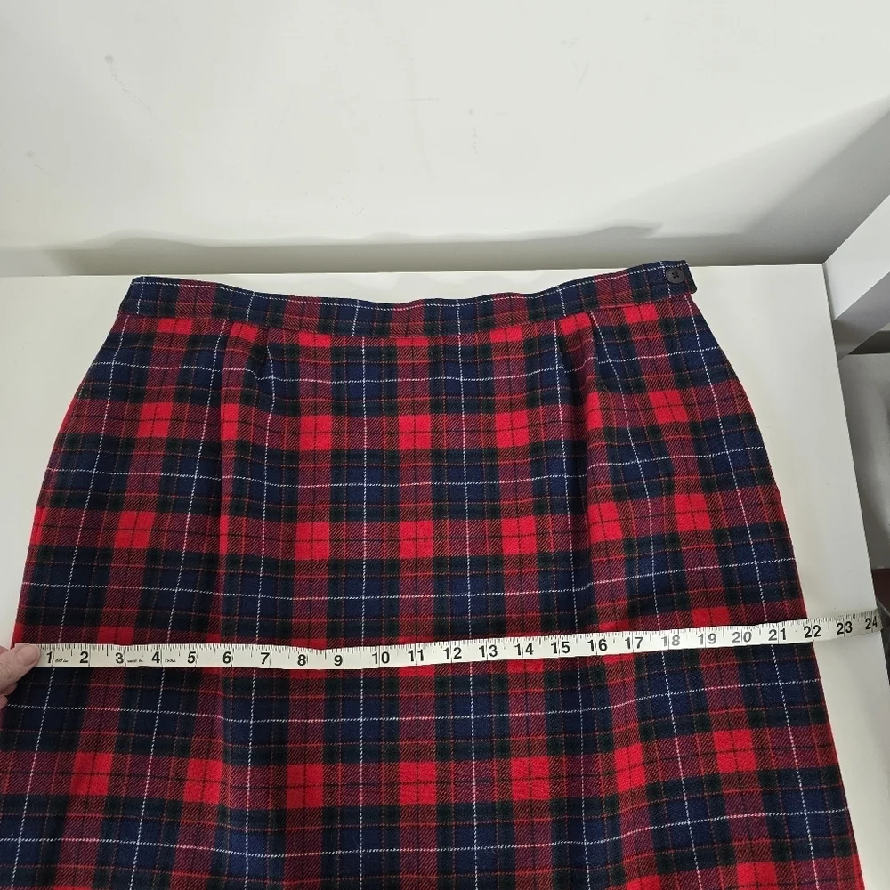 Pendleton Vintage Authentic Manson Tartan Virgin Wool Midi Skirt Size 18 Plaid